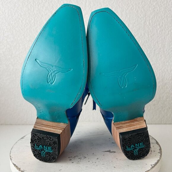 Lane SMOKESHOW Womens Cowboy Bootie 8.5 Blue Western Cowgirl Short Ankle Boots - Picture 8 of 11